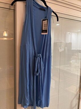 Vix Periwinkle Textured Tie-Front Dress